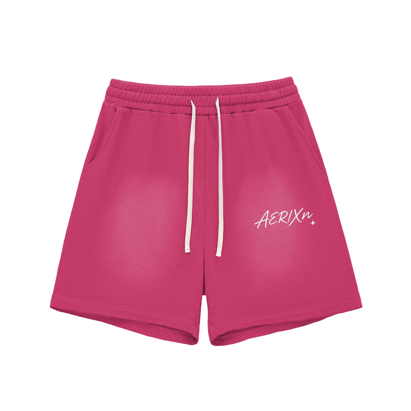 AERIXN Sun-Faded Raw Edge Cotton Shorts