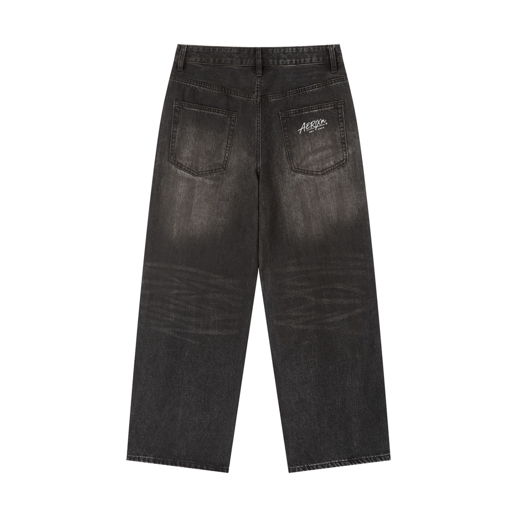 AERIXN Vintage Wash Straight Denim Jeans