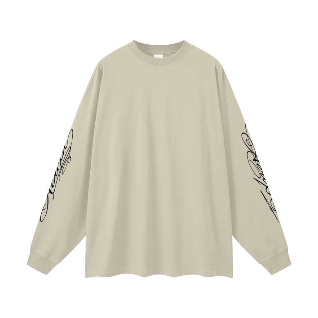 AERIXN Oversized Long Sleeve T-Shirt — Signature Sleeve Detail —  Light Colors