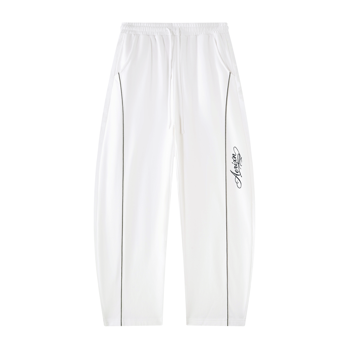 AERIXN Heavyweight Barrel Leg Sweatpants — Signature Detail